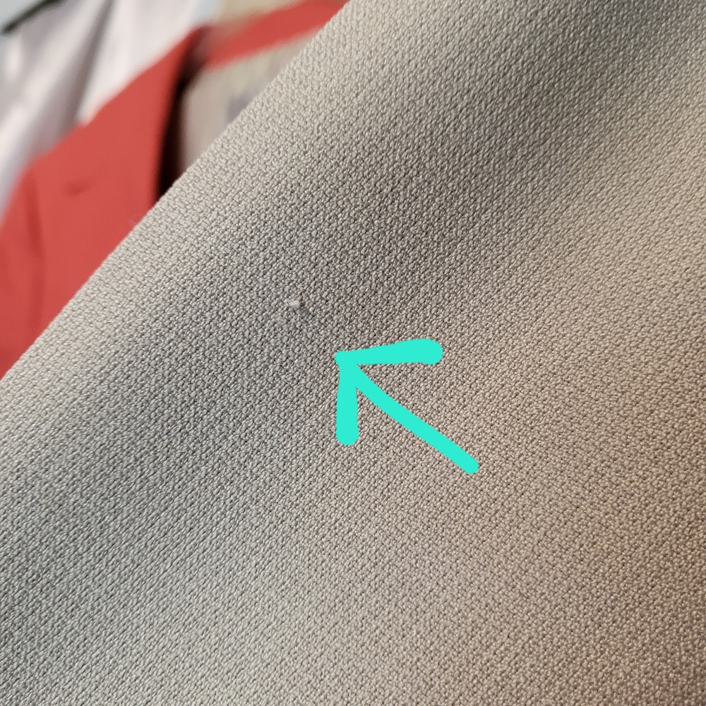 Le Suit Coral Red Blazer with Beige Pants - Picture 7 of 9